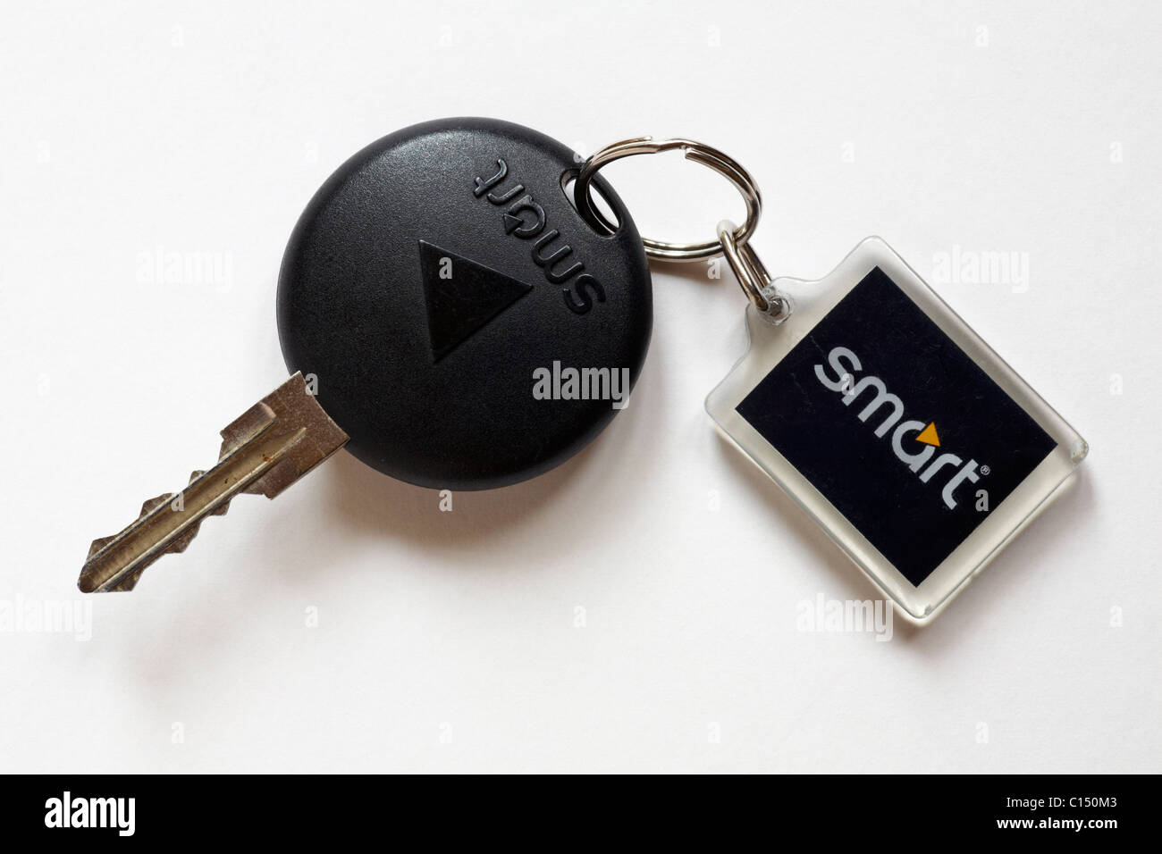 Smart car car key with Smart key ring isolated on white background Stock Photo