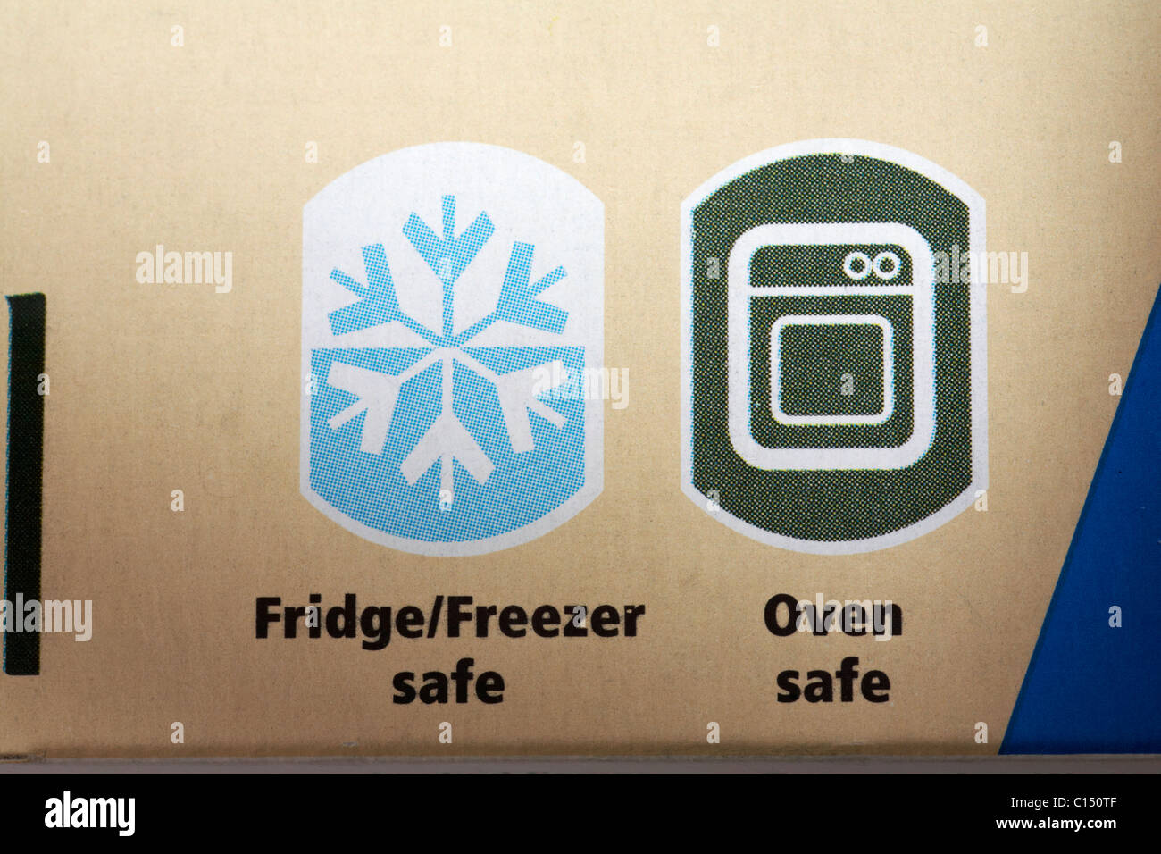 symbols on box of bacofoil fridge/freezer safe and oven safe Stock