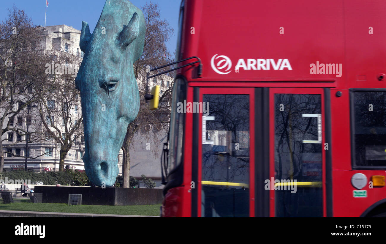 united kingdom west london marble arch statue of a giant horses head