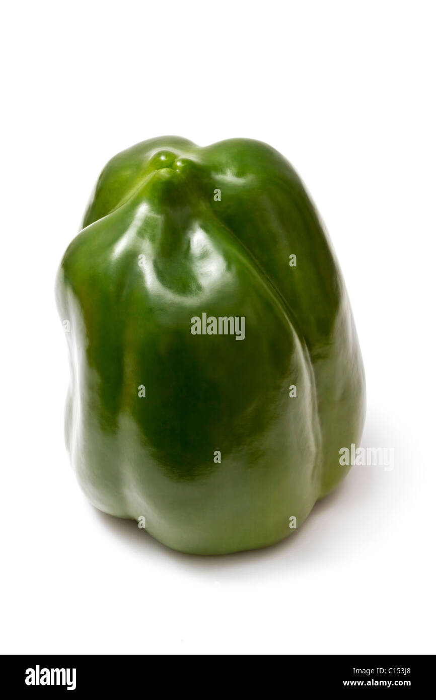 Green pepper isolated on white background Stock Photo - Alamy