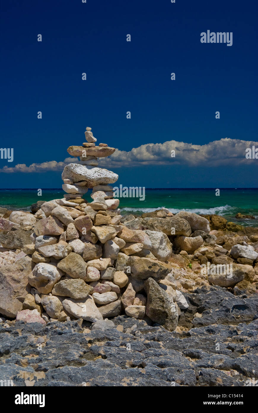 Rock sculptures and sea view Stock Photo Alamy