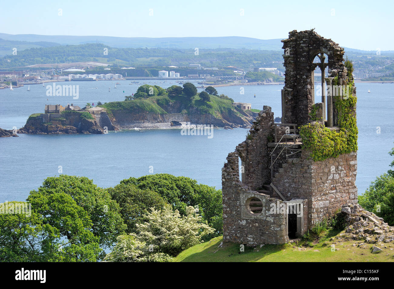 The folly at Mount Edgcumbe Country Park near Plymouth Devon Stock Photo