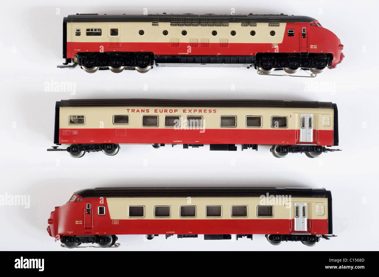 Je zal beter worden Prestatie Bonus Marklin Trans Europe Express (TEE) model train set Stock Photo - Alamy
