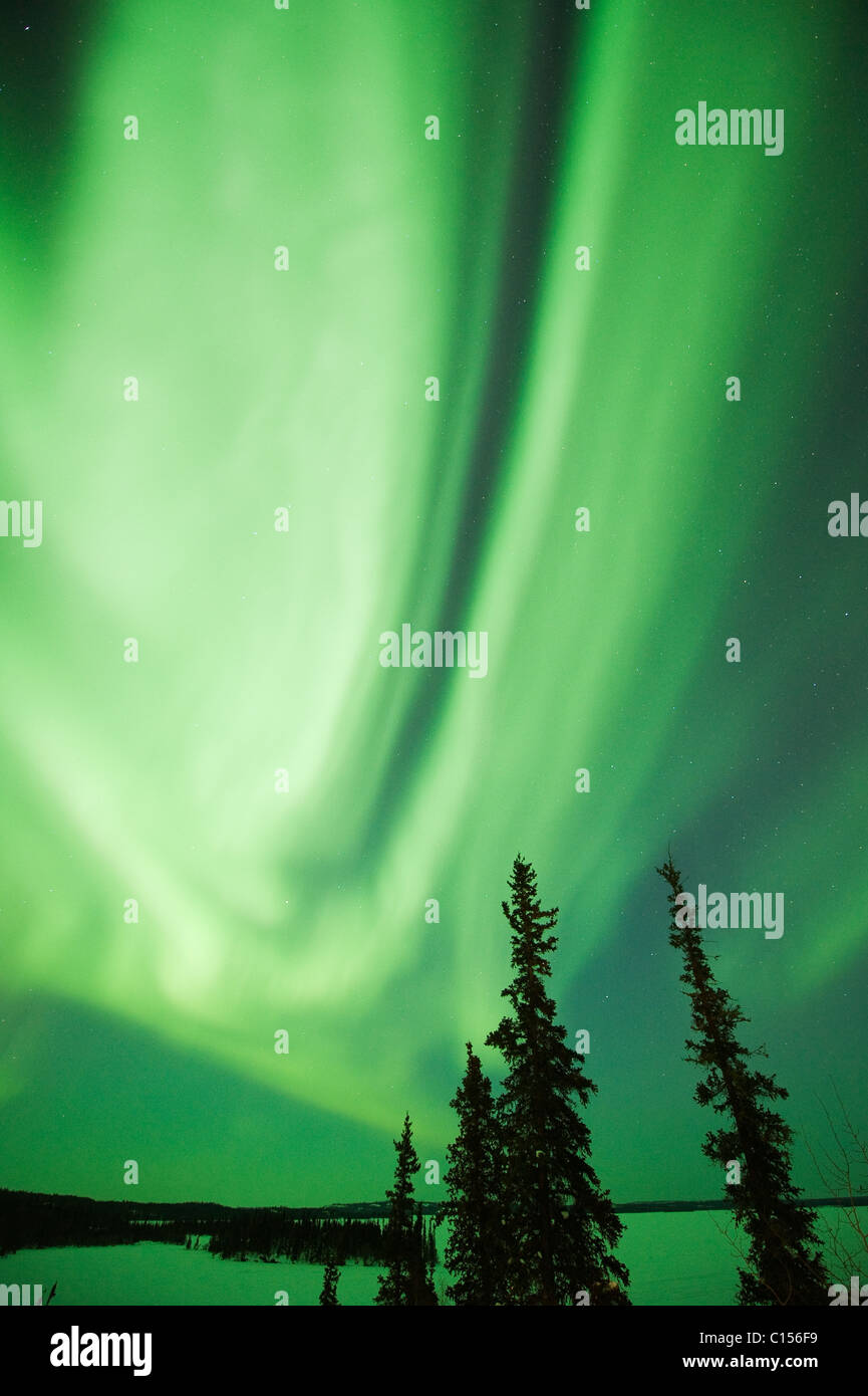 Aurora Borealis or Northern Lights, Northwest Territories, CANADA Stock Photo
