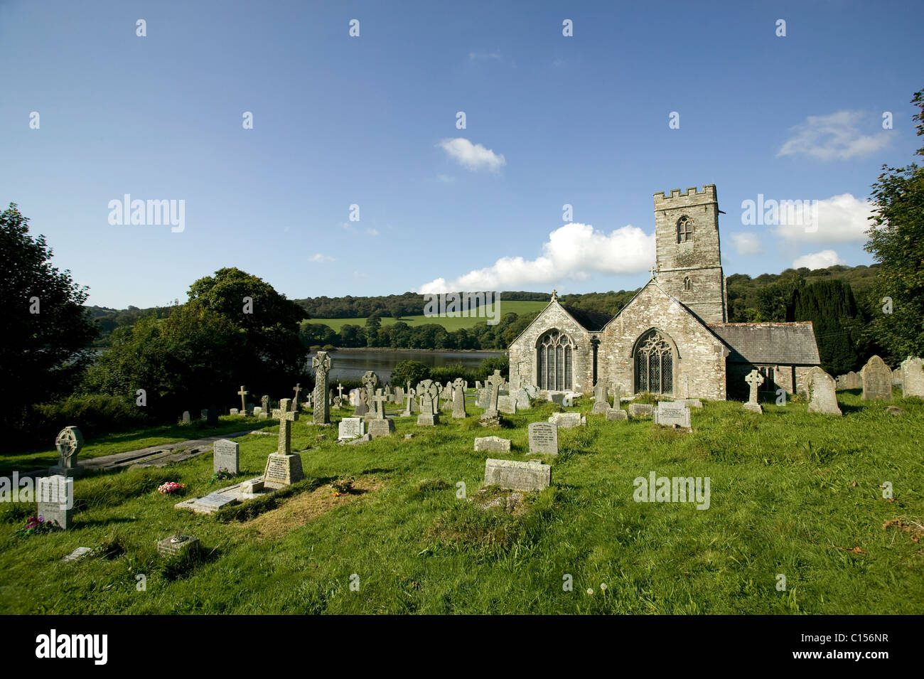 St Winnow church near Lerryn, Cornwall, UK. Stock Photo