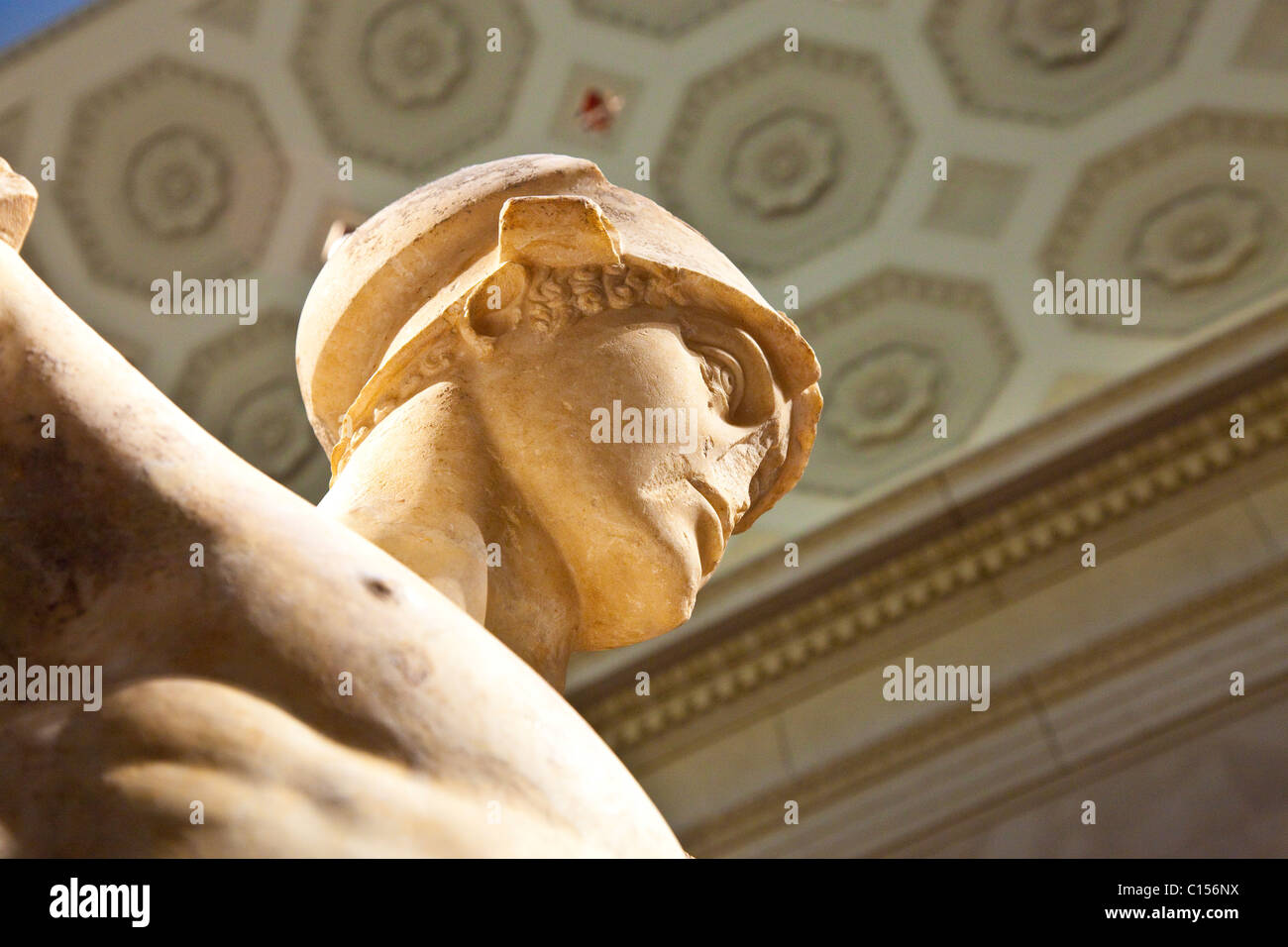 Marble statue of a wounded warrior, Roman, Antonine period, AD 138-181, Metropolitan Museum of Art, NYC Stock Photo