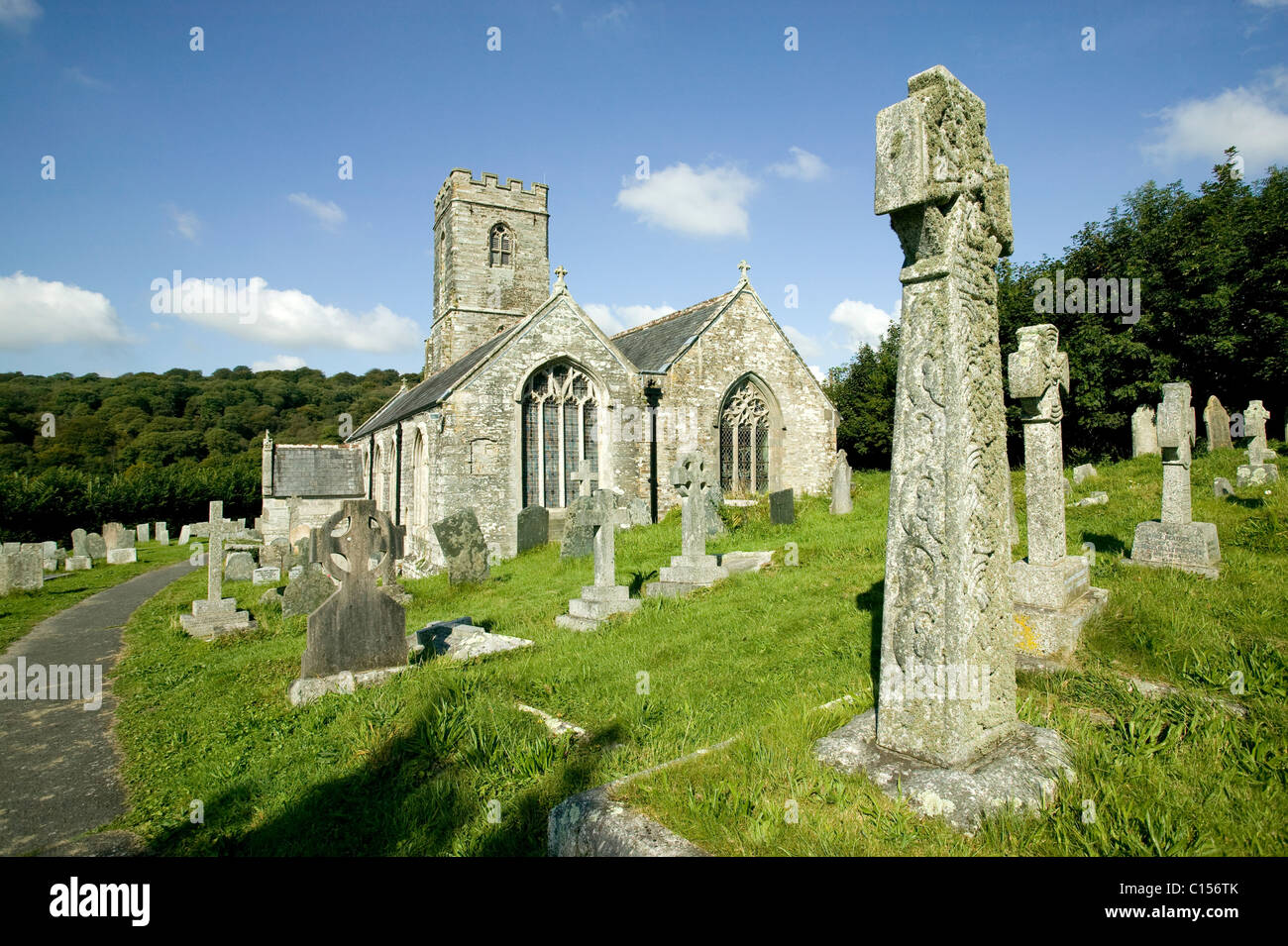 Saint Winnow church near Lerryn, Cornwall Stock Photo