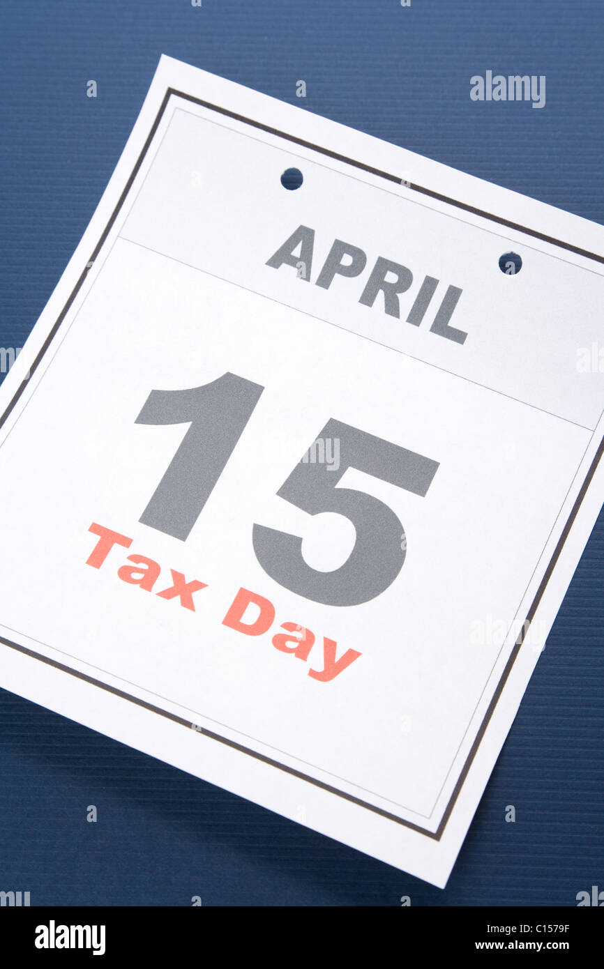 Tax Day, calendar date April 15 for background Stock Photo - Alamy