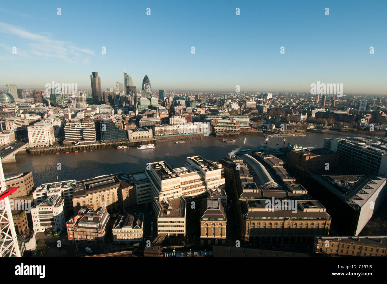 Views of London from an aerial vantage point. Stock Photo