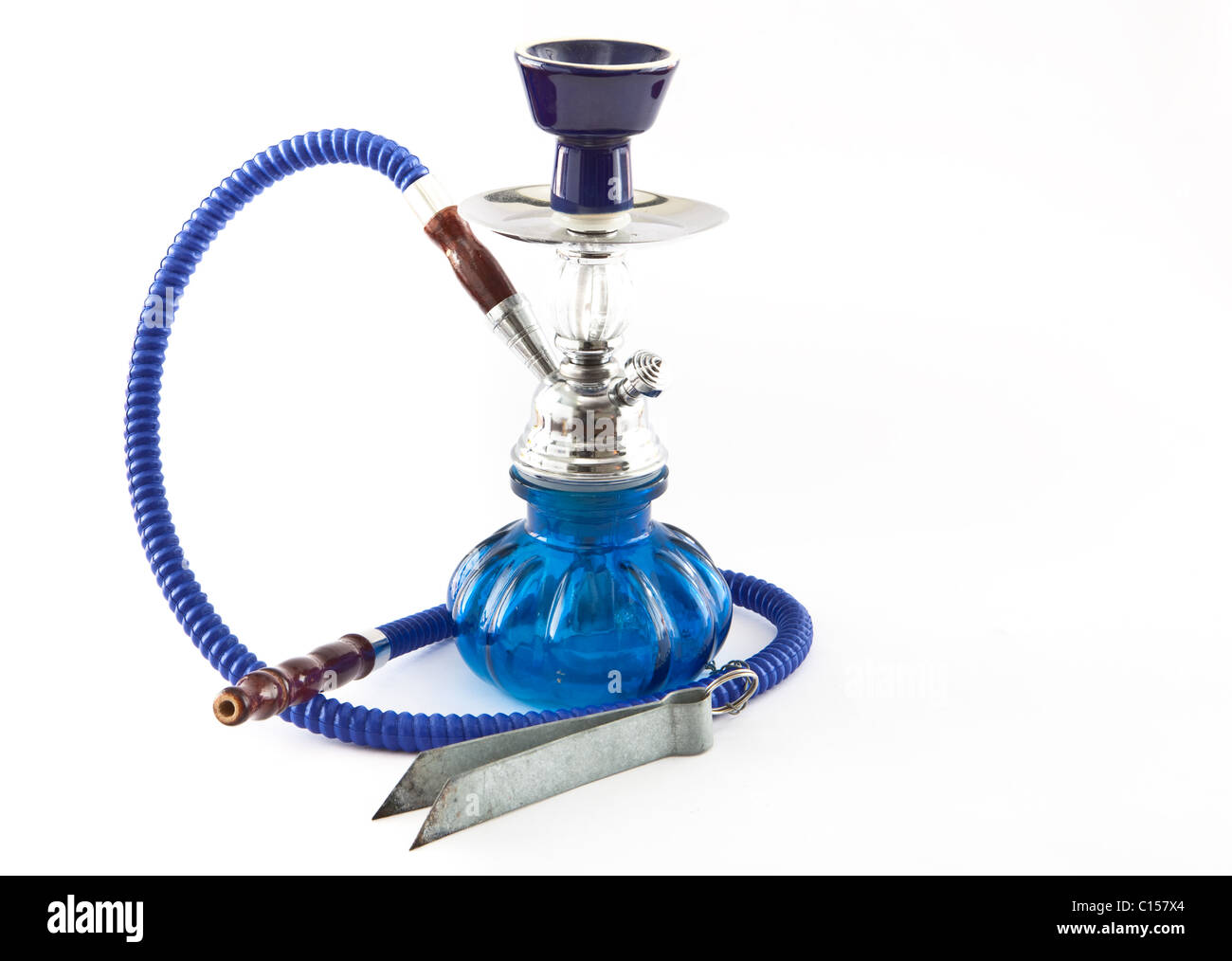 Image of a blue middle-eastern shisha Stock Photo