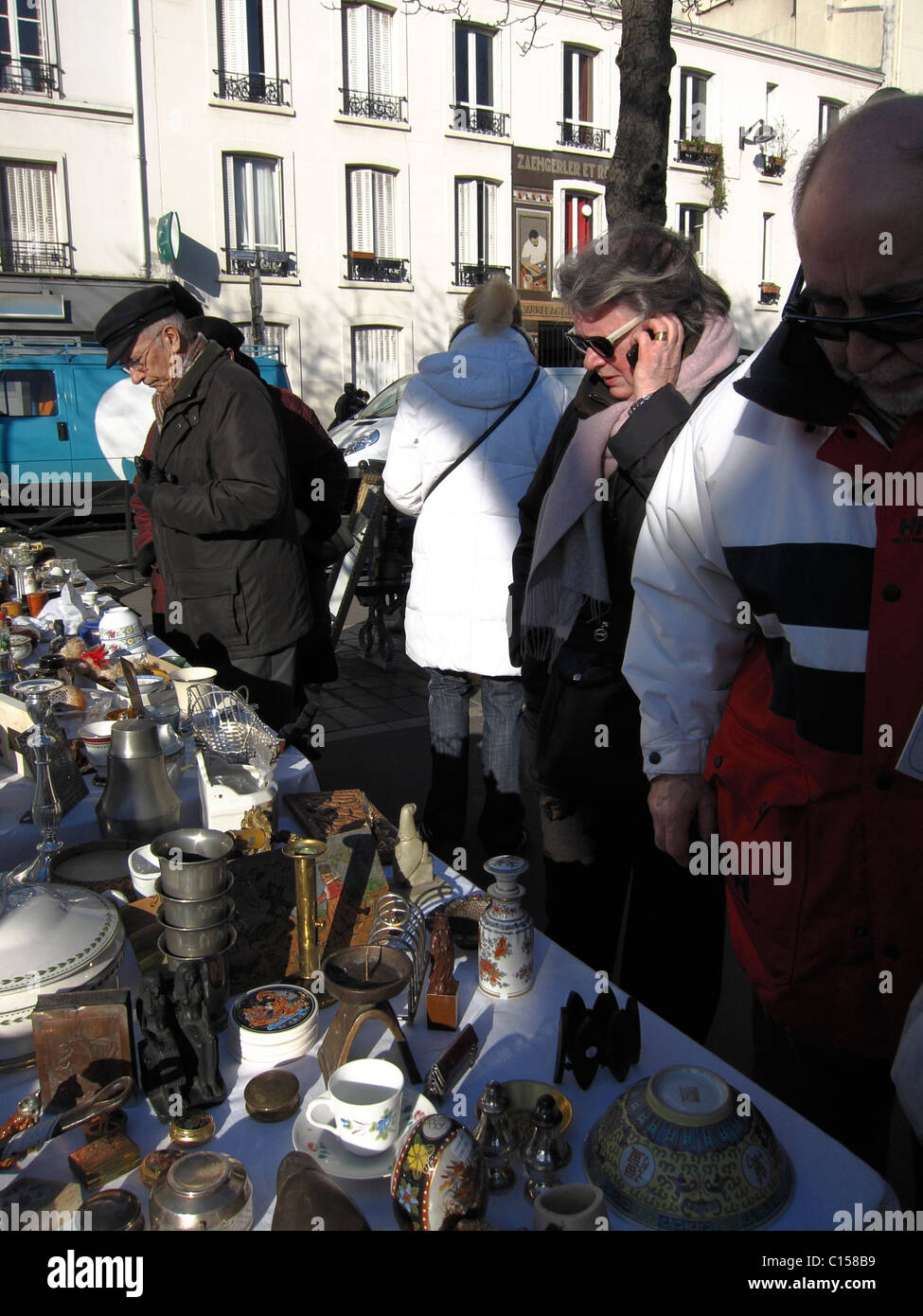 Paris, France, People Shopping in French Flea Market, Brocante on