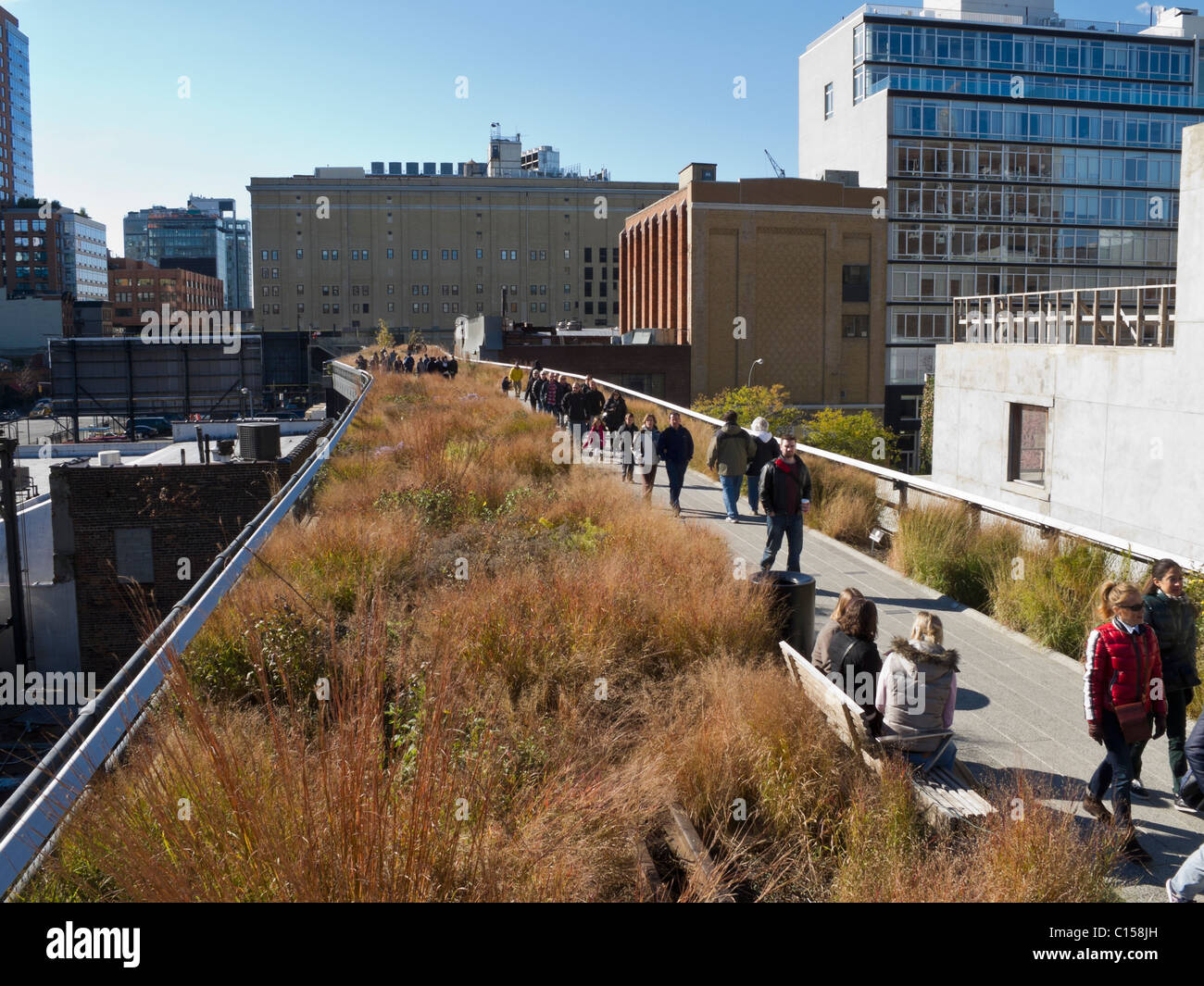 High Line Park in Manhattan near 24th street. Stock Photo