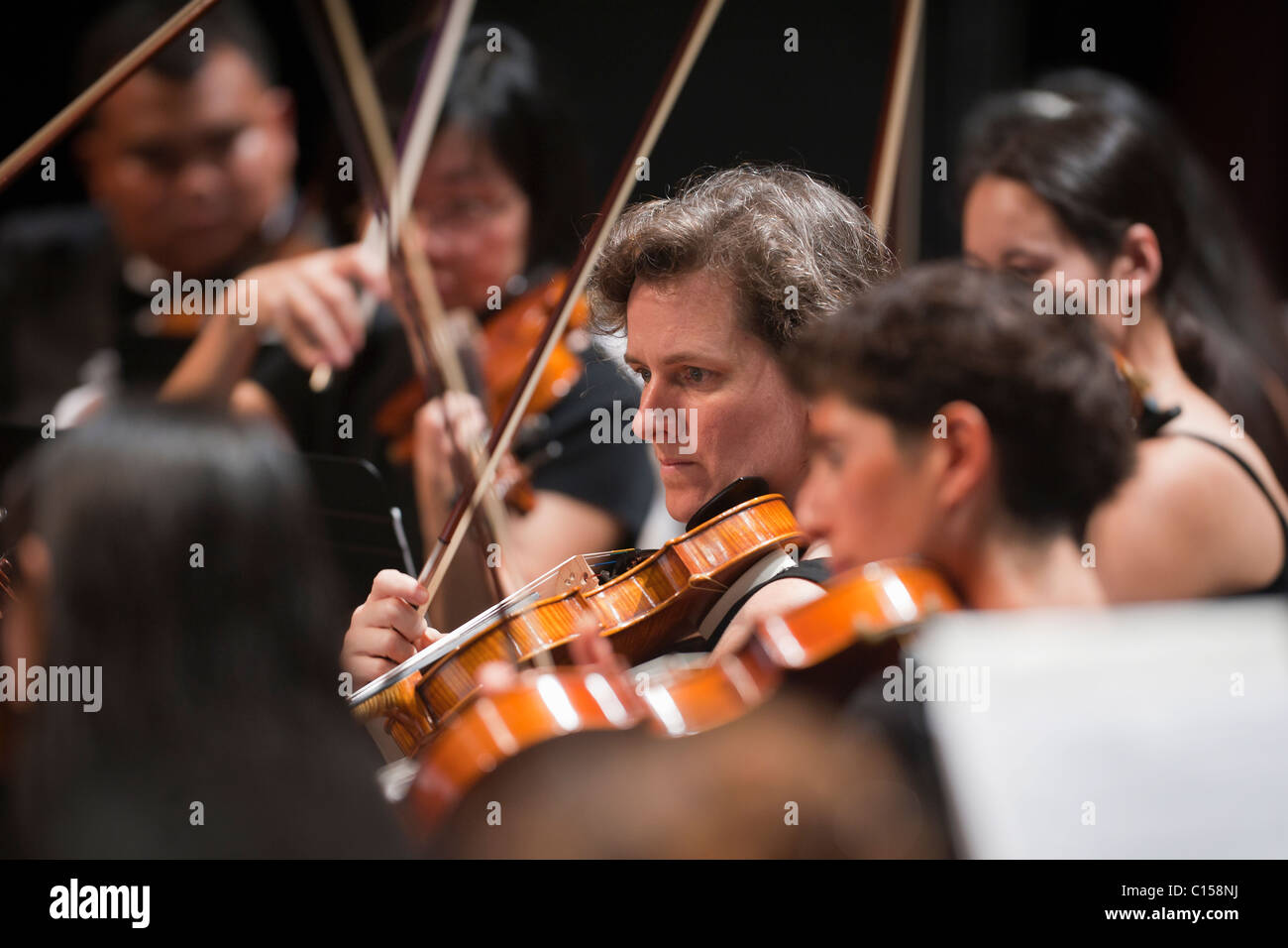 Violins in orchestra hires stock photography and images Alamy