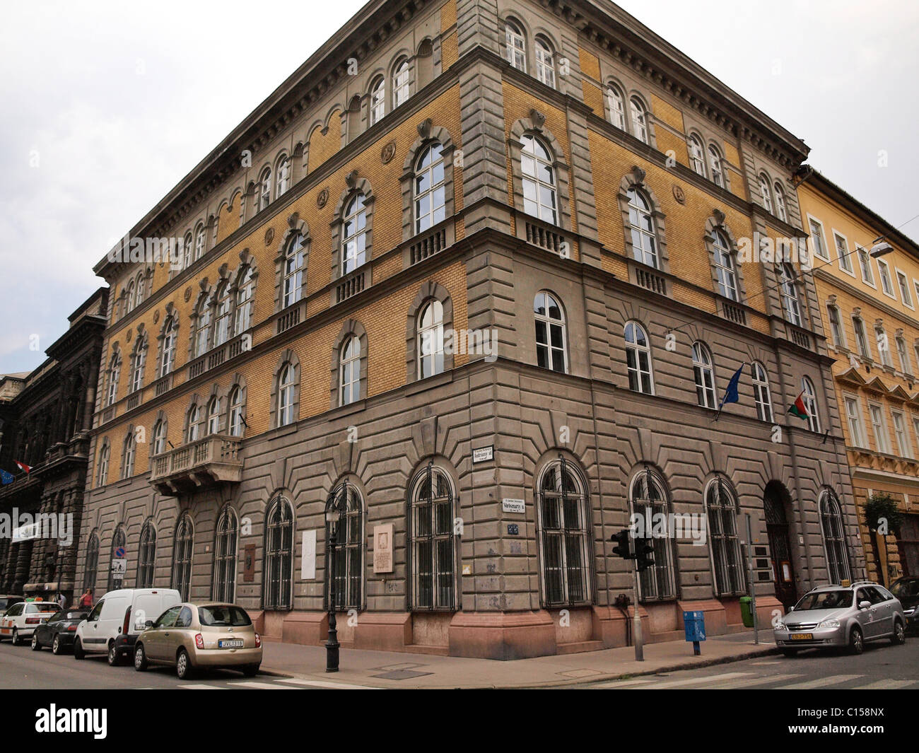 Franz Liszt House. Liszt lived in an apartment behind the balcony on Andrássy Avenue. Budapest, Hungary Stock Photo