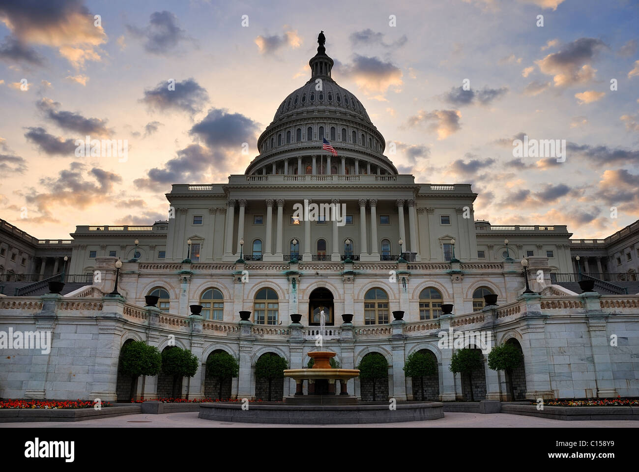 Capitol hill building closeup in the morning with colorful cloud , Washington DC. Stock Photo