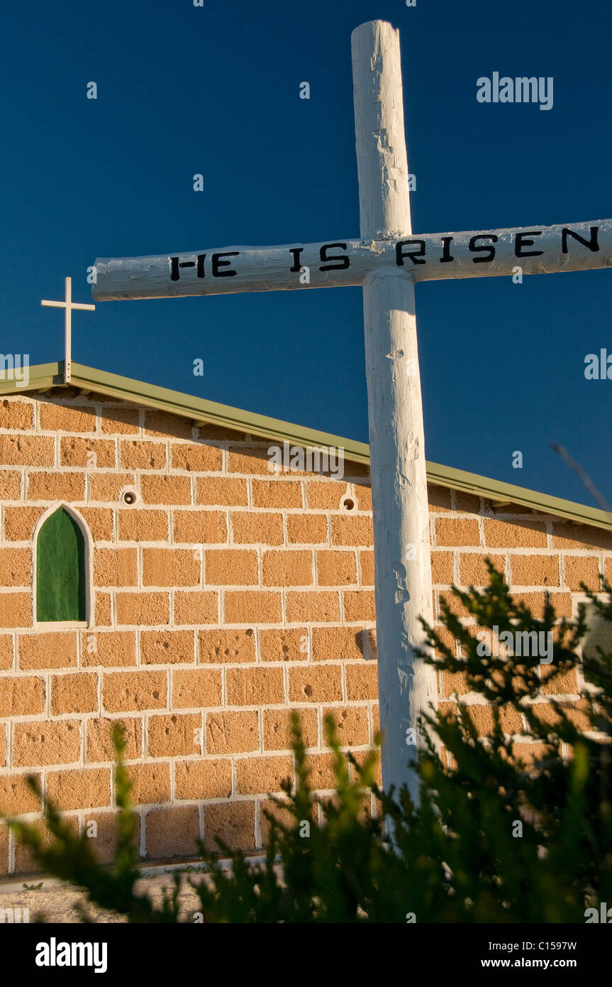 St Andrews Anglican Church - made of shell - in Denham, Western Australia Stock Photo