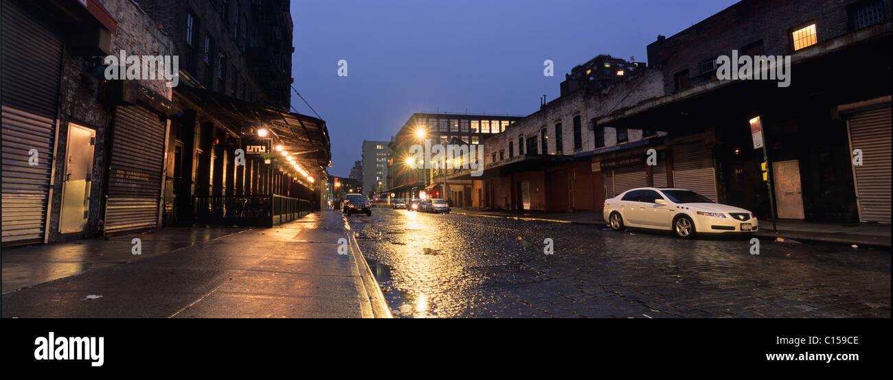 Cars parked in Meatpacking District of Lower Manhatttan Stock Photo
