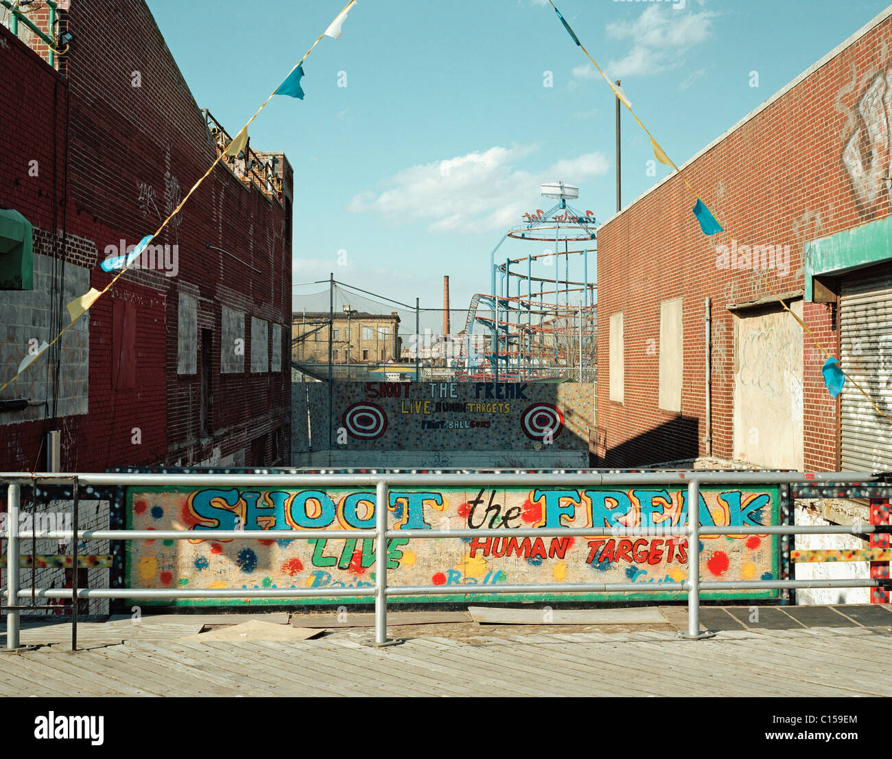 Coney Island boardwalk on Brooklyn Stock Photo