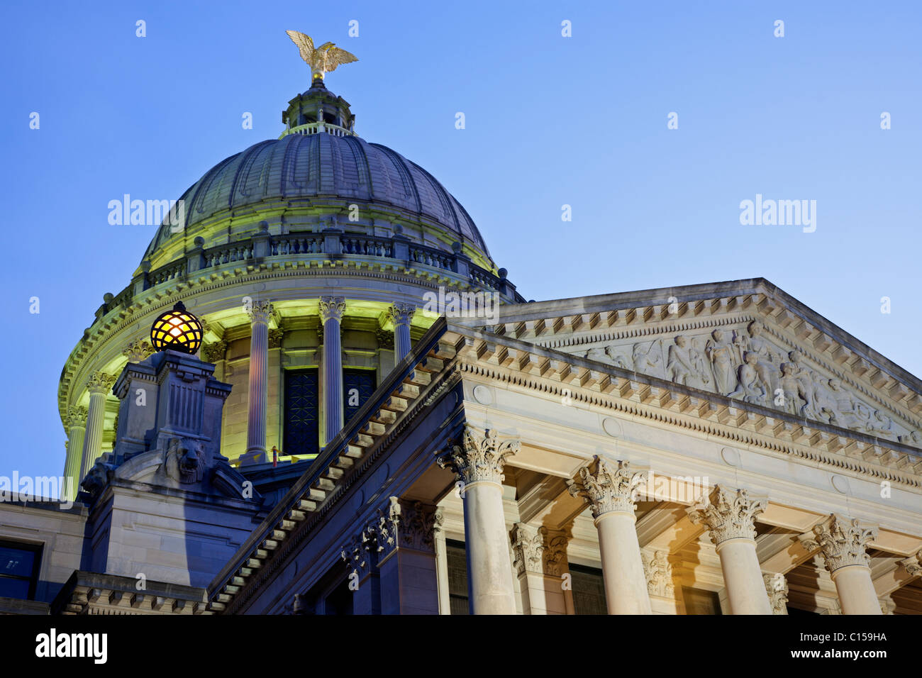 Dome of State Capitol Building in Jackson Stock Photo
