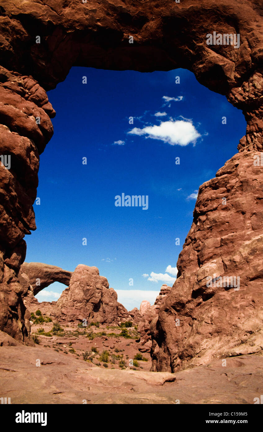 Natural arch rock formation Stock Photo