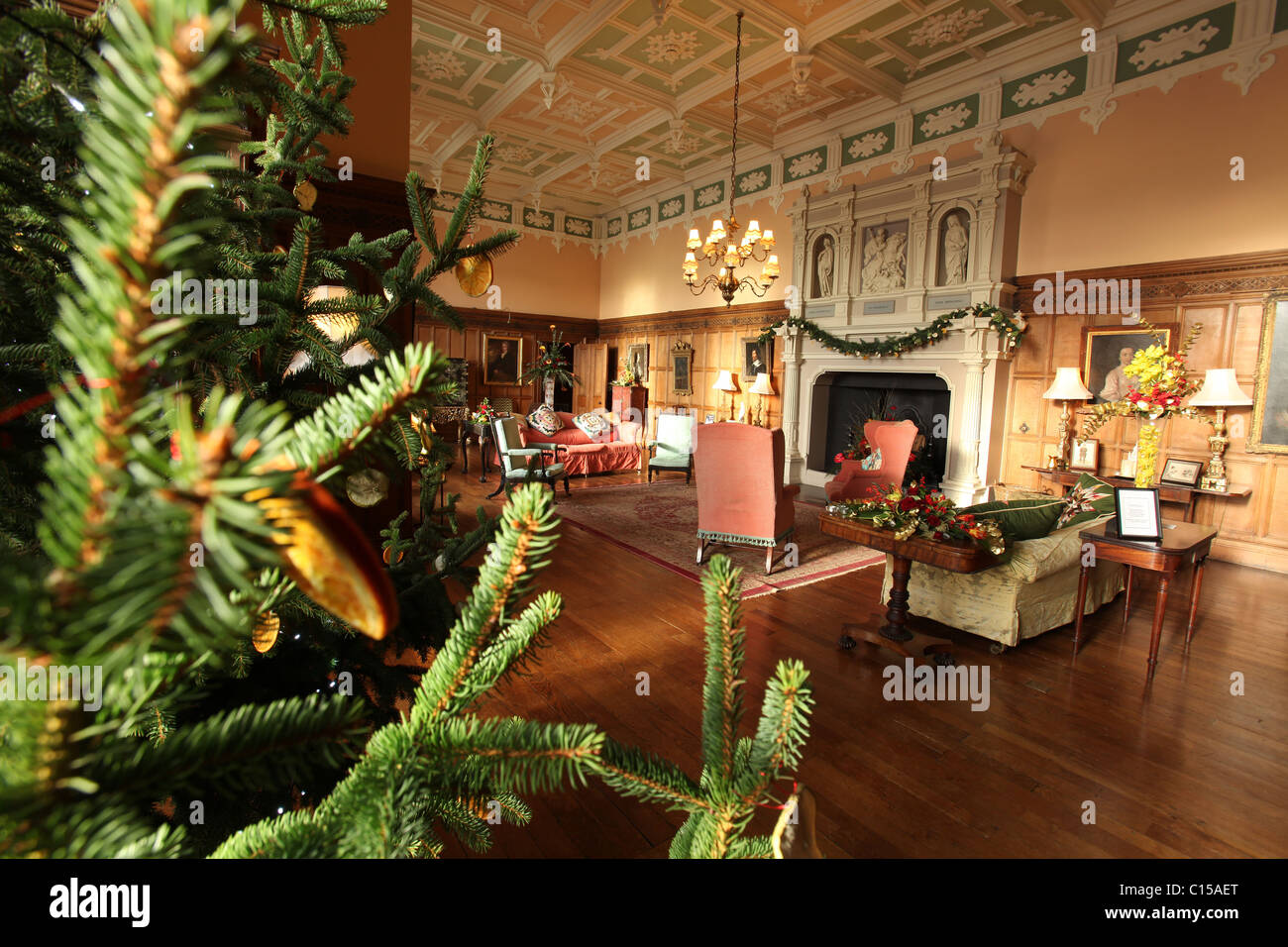 Arley Hall & Gardens, England. Arley Hall gallery decorated for the
