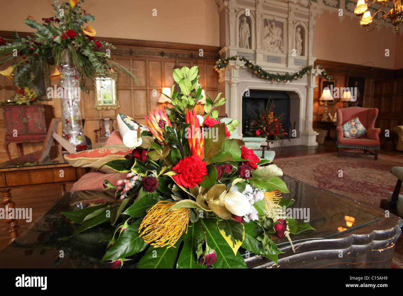 Arley Hall & Gardens, England. Arley Hall gallery decorated for the