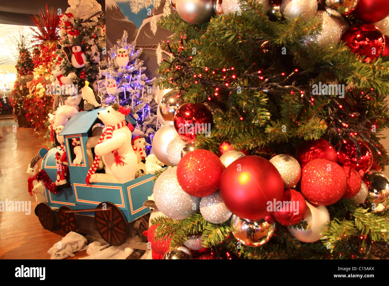 Christmas display containing decorations and retail goods at Bents ...