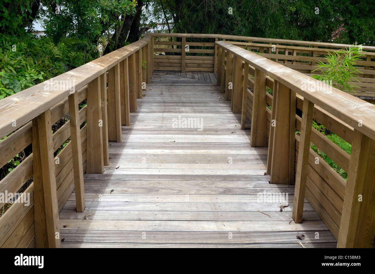 wood footbridge Stock Photo
