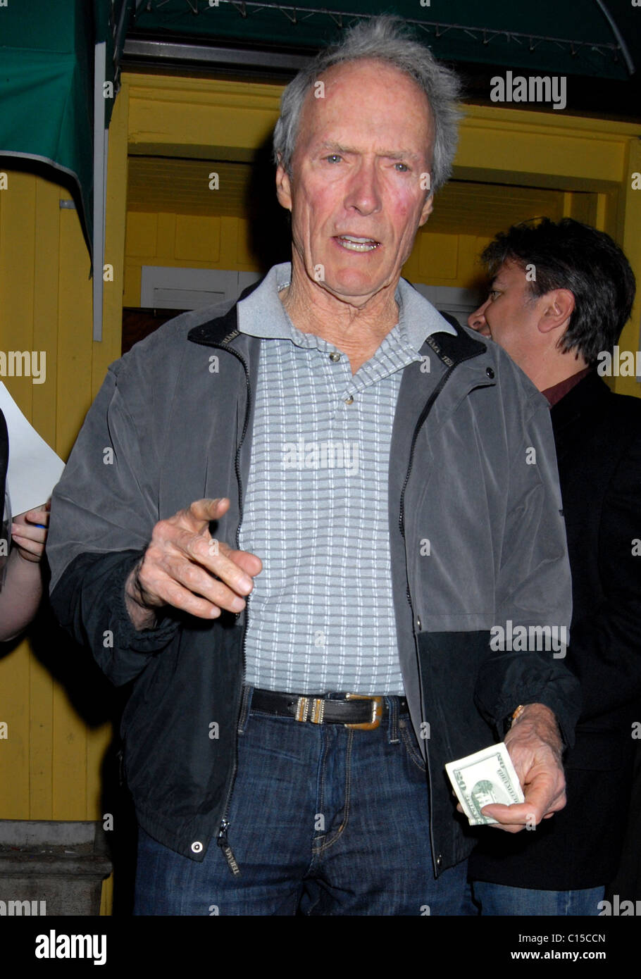 Clint Eastwood leaves Dan Tana's restaurant after having dinner with