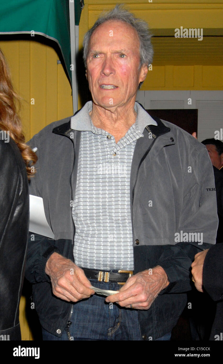 Clint Eastwood leaves Dan Tana's restaurant after having dinner with