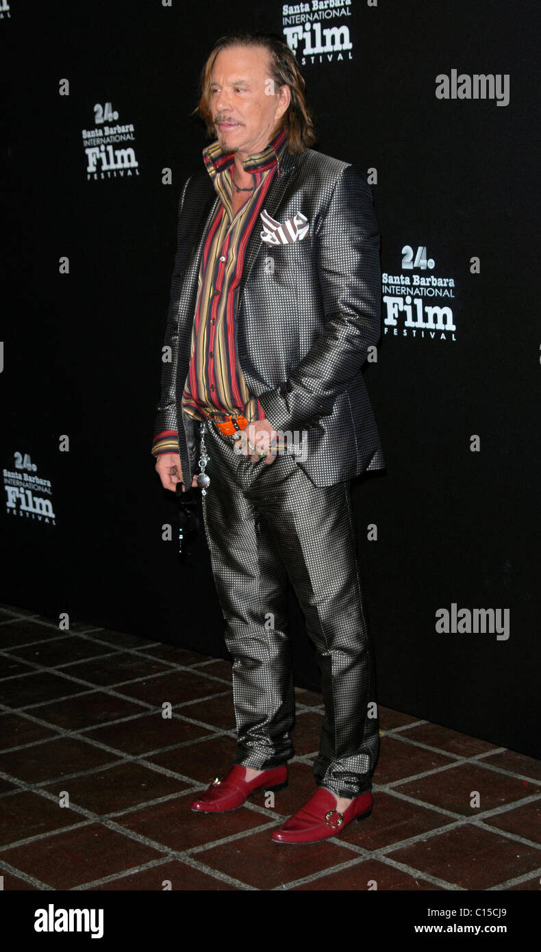 Mickey Rourke The 24th Santa Barbara International Film Festival presents Mickey Rourke with The American Riviera Award Santa Stock Photo