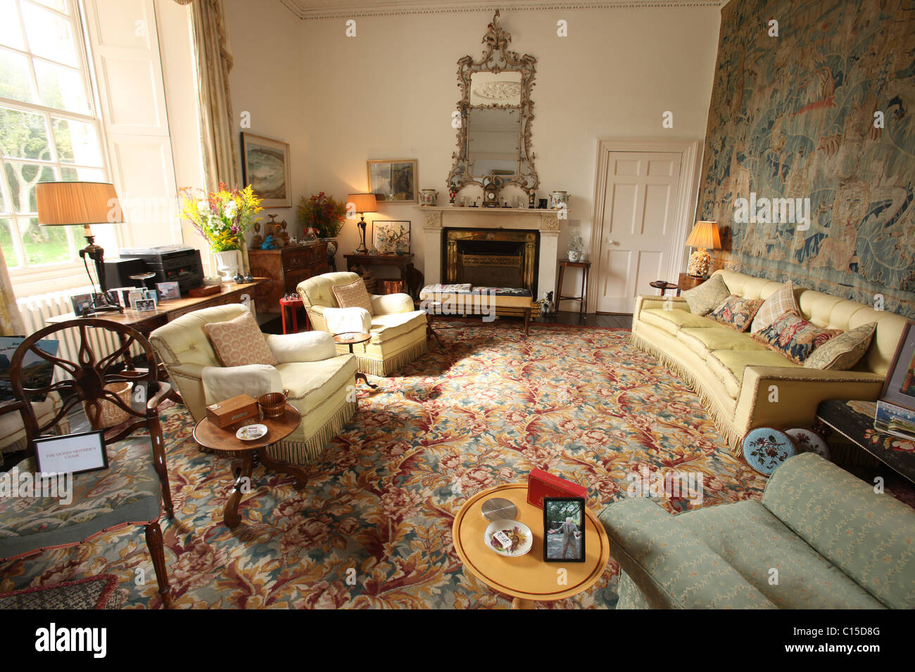 Village of Mey, Scotland. The Castle of Mey drawing room Stock Photo ...