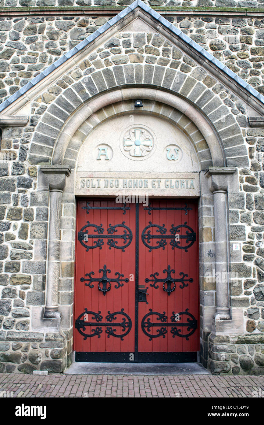 Church doors of St-Petrus church in Gulpen in the Netherlands Stock Photo