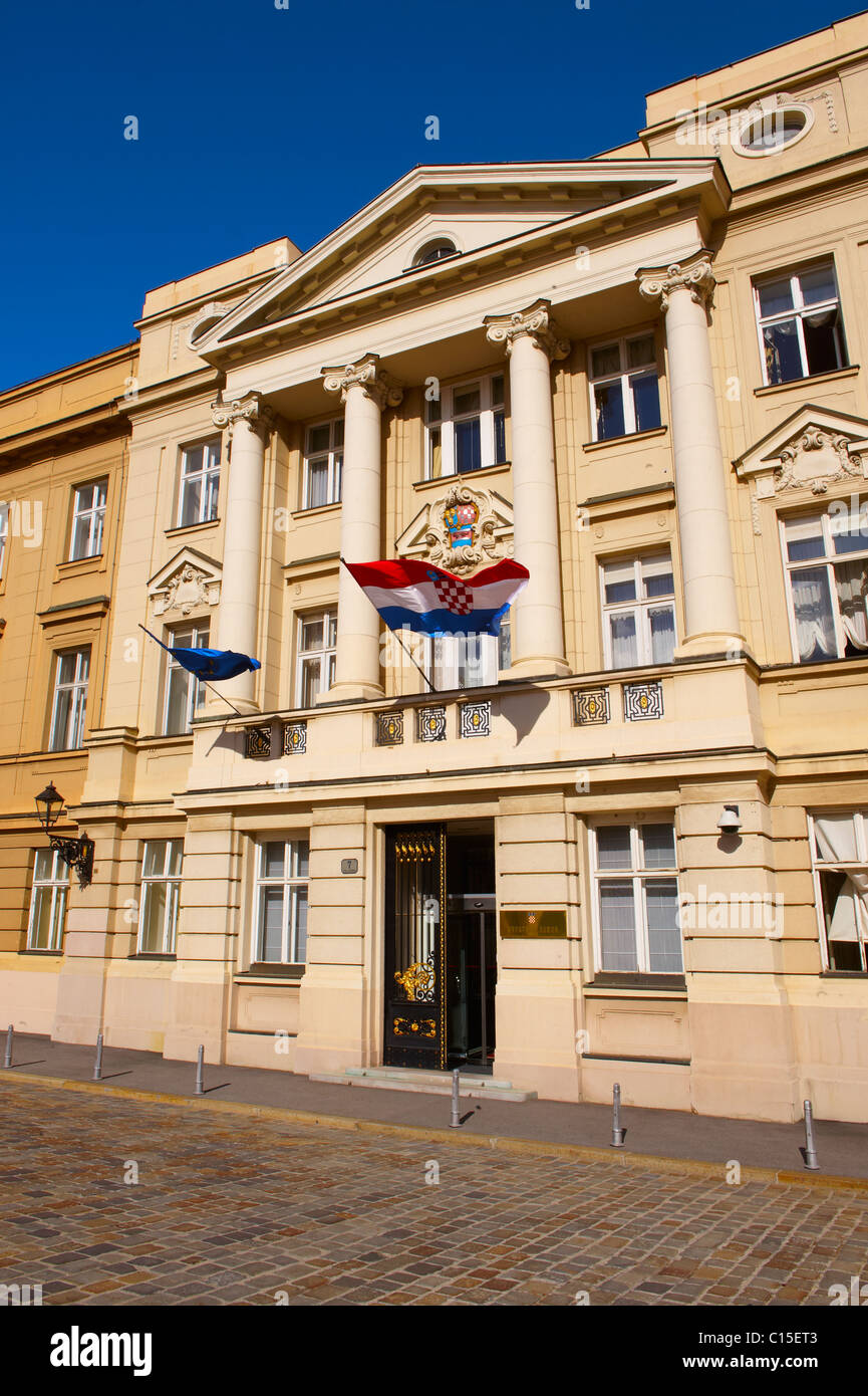 Croatian Parliament building, St Marks Square , Zagreb, Croatia Stock Photo
