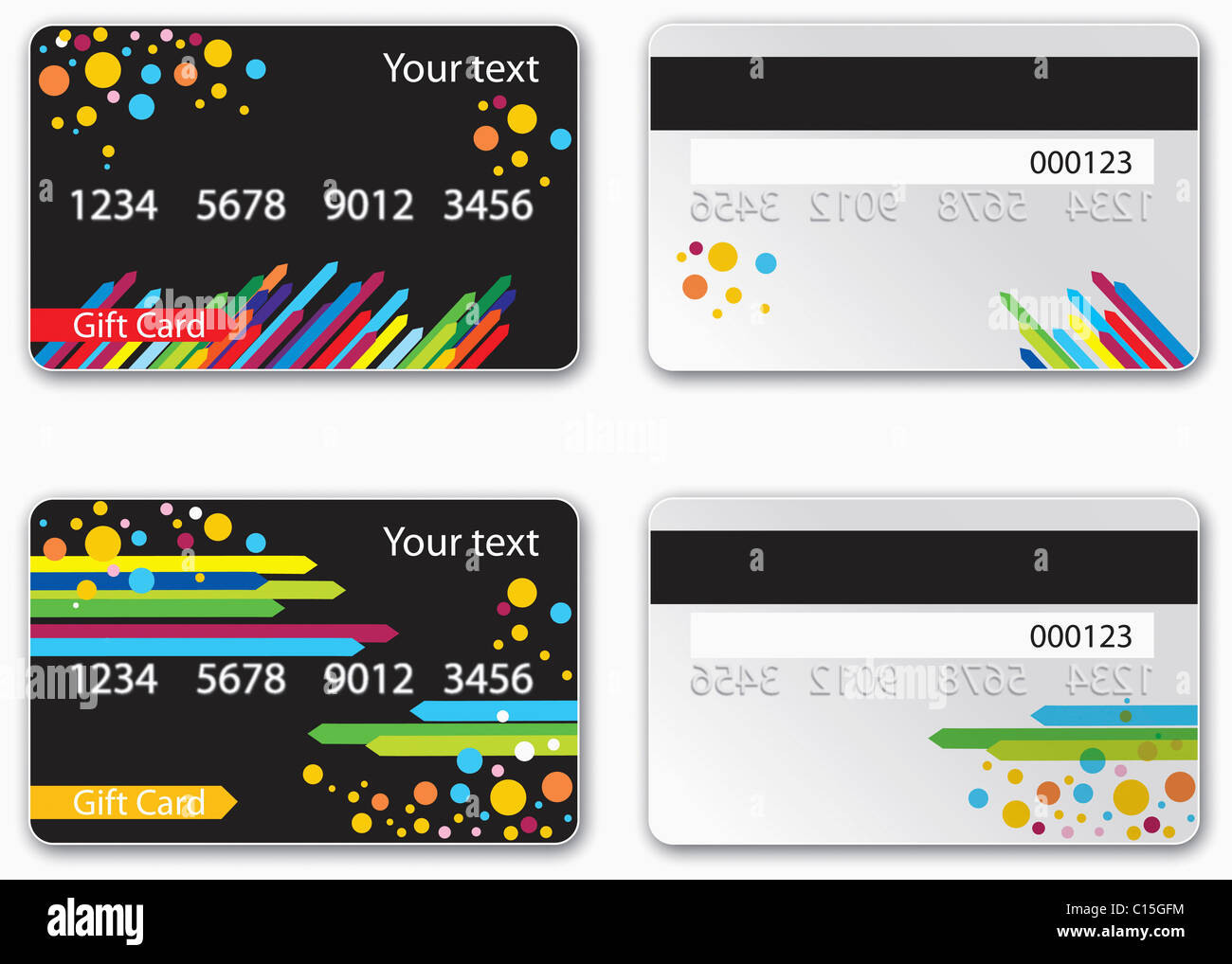 various types of credit card design Stock Photo