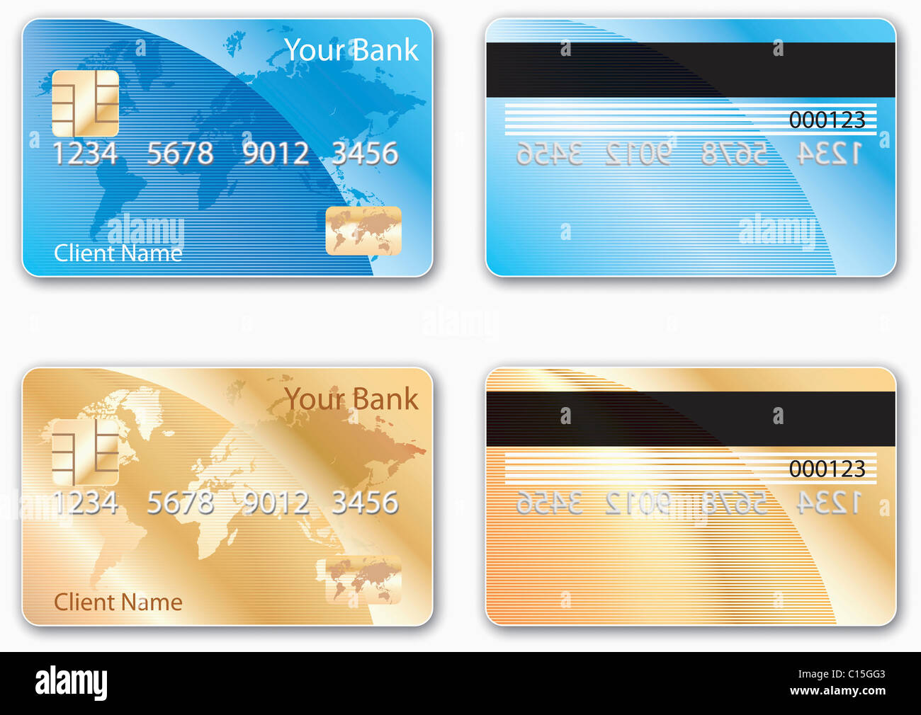 various types of credit card design Stock Photo