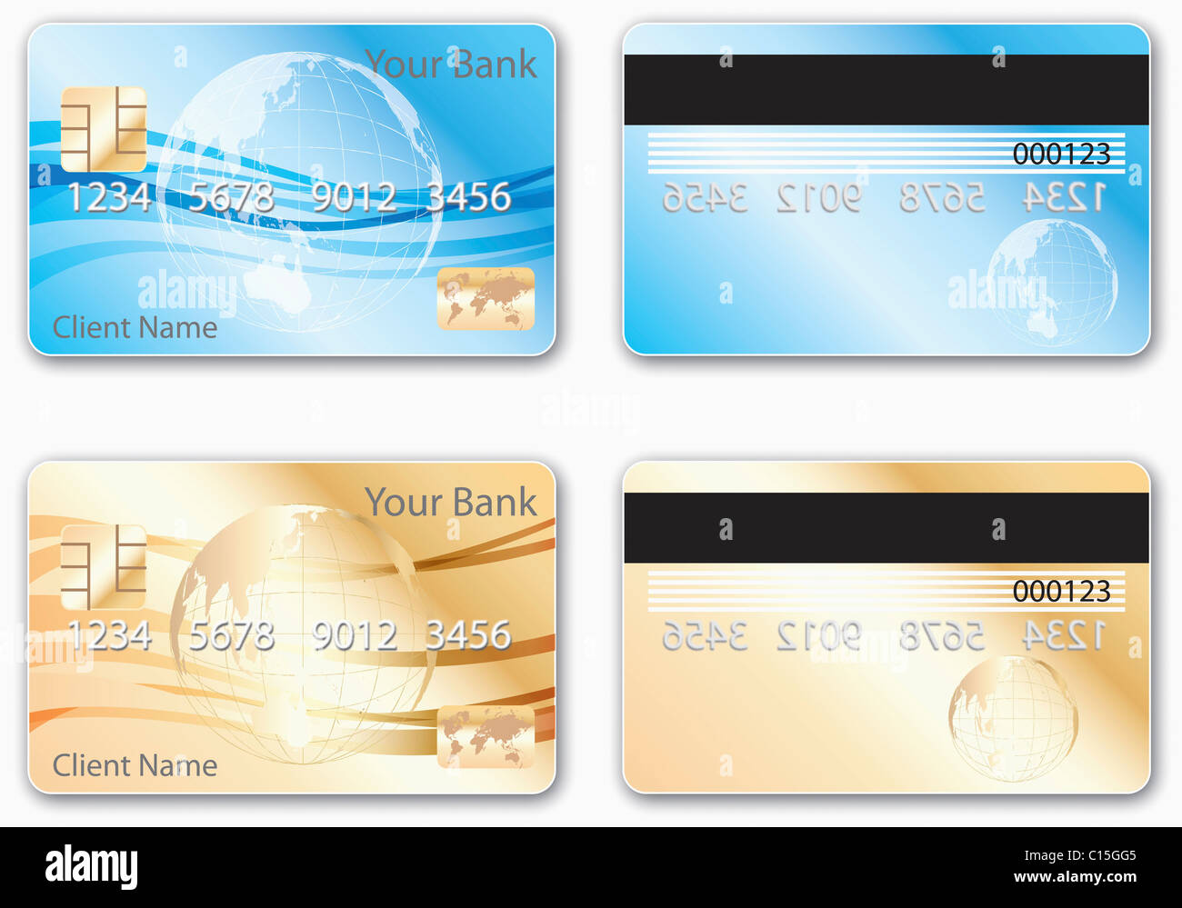 various types of credit card design Stock Photo