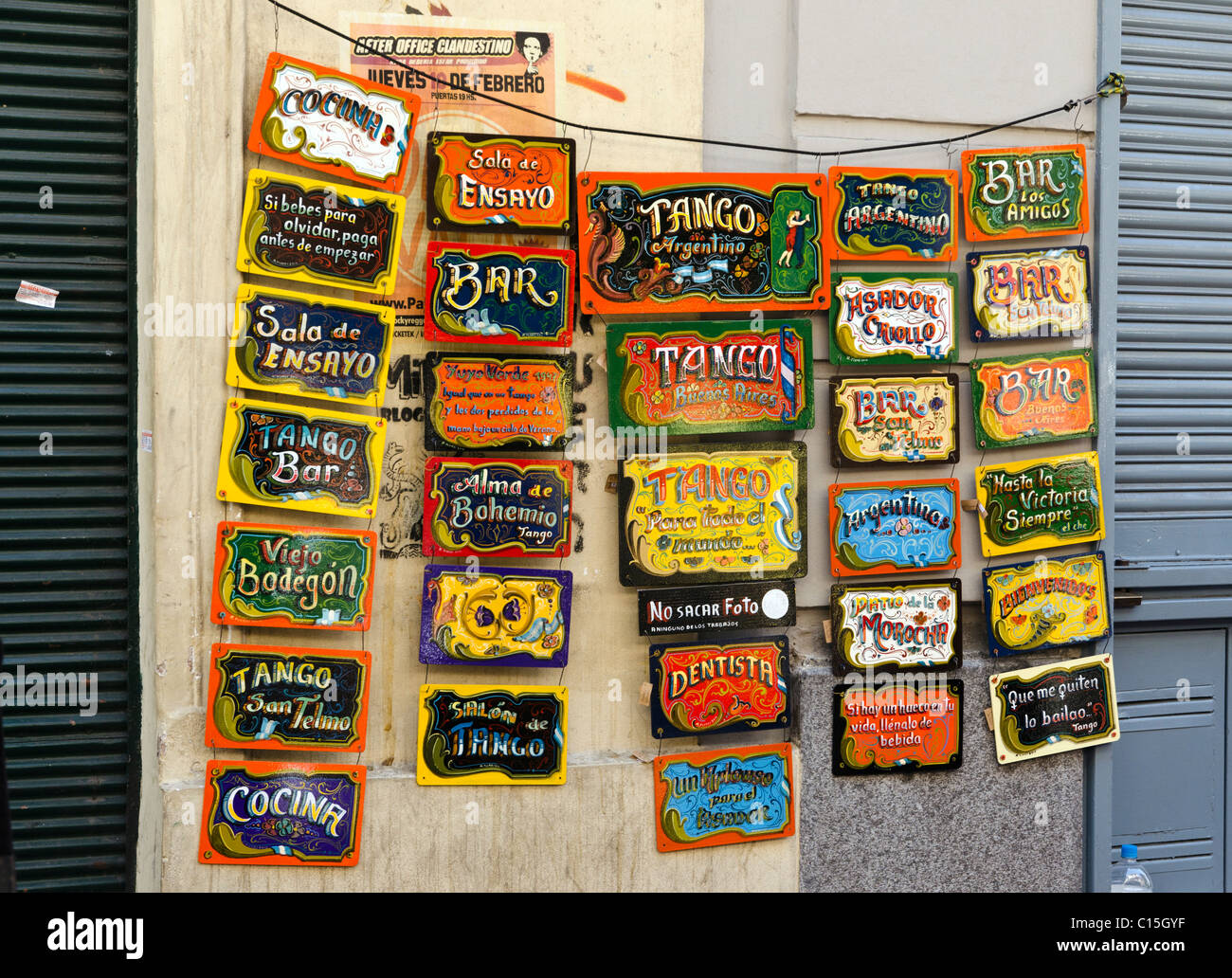 Souvenirs for sale in San Telmo Sunday market, Buenos Aires, Argentina