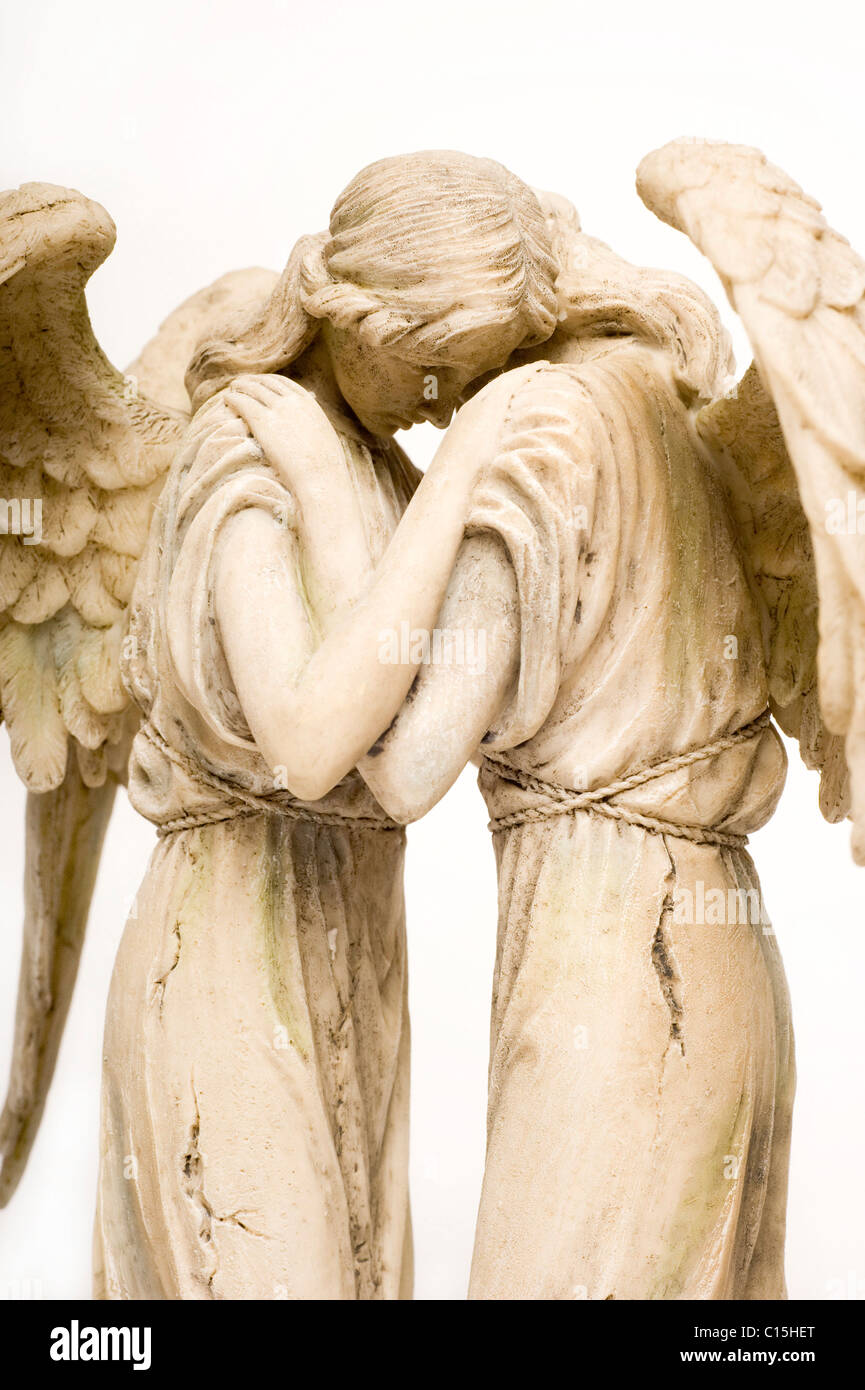 couple of angels embracing Stock Photo