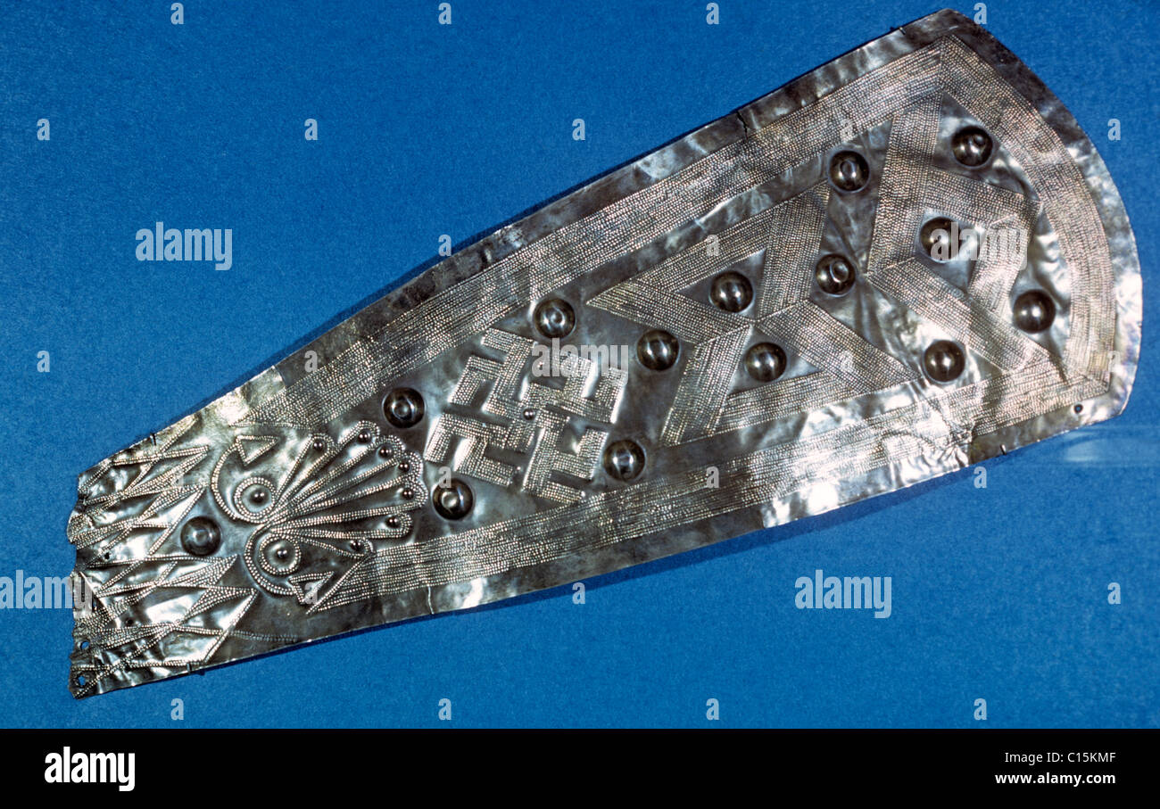 Silver belt from Umcari near Belgrade . 6 - 5th century BC,.Serbia Stock Photo