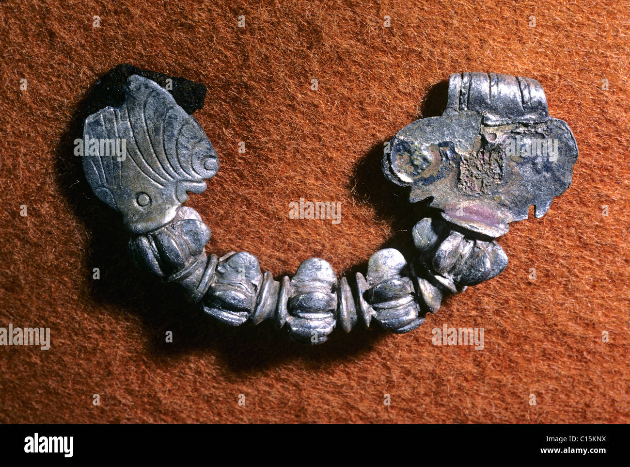 Silver Fibulae . Jewellery . Radoliste . 6 - 5th century BC. Stock Photo