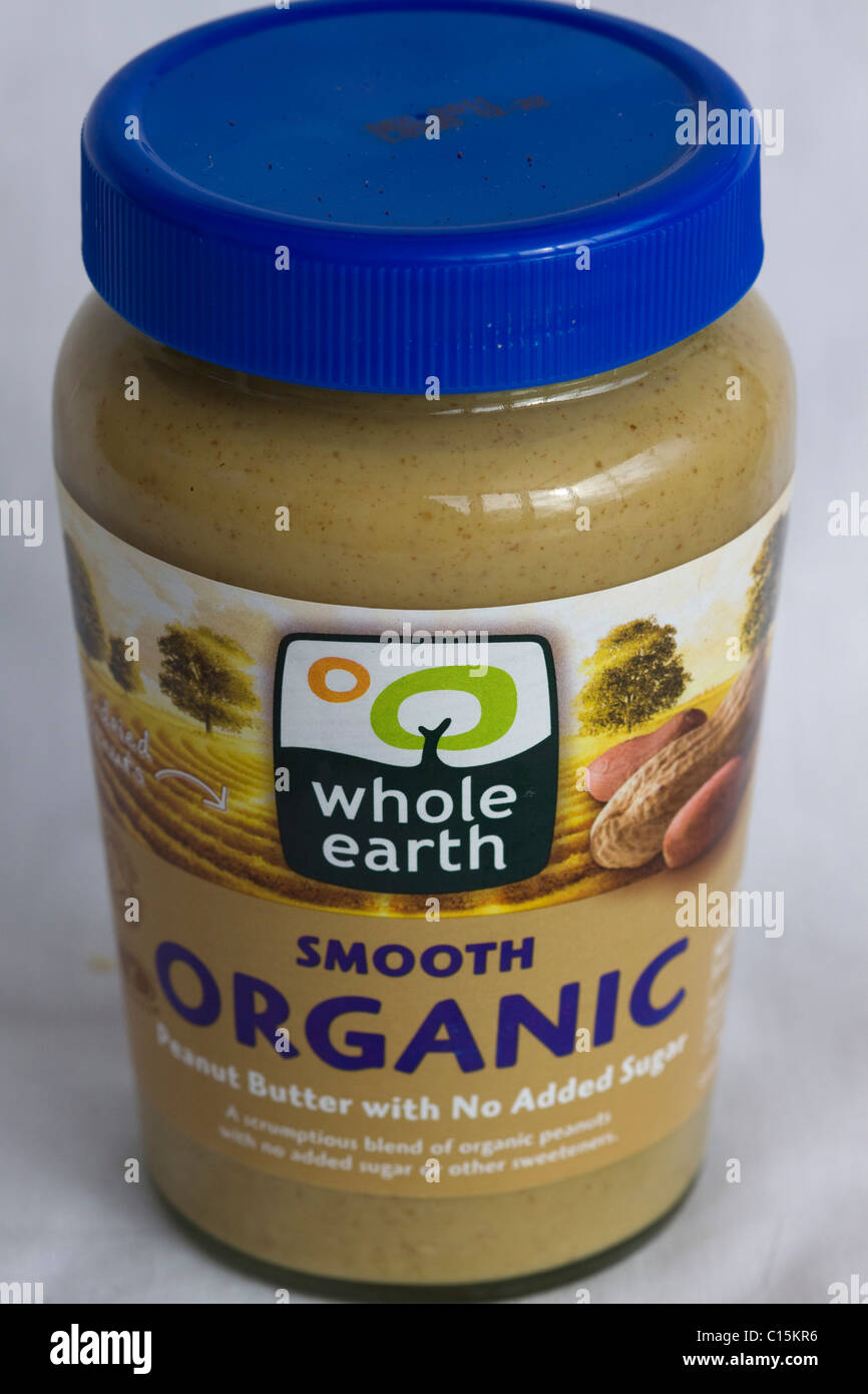 A Jar of Whole Earth Organic Peanut Butter Stock Photo