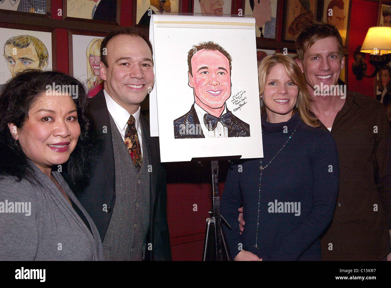 Loretta Ables Sayre, Danny Burstein, Kelli O'Hara Tony Award Nominee Danny Burstein at the unveiling of his caricature at Stock Photo