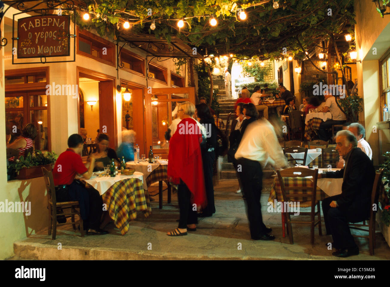 Tavern in Plaka, Athens, Greece, Europe Stock Photo