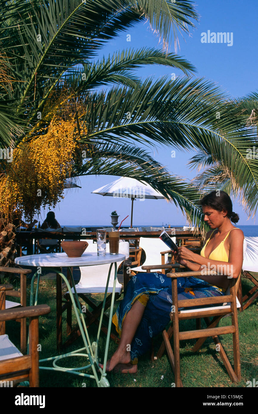 Avalon Beach Bar, Kallithea, Kassandra, Chalkidiki, Greece, Europe Stock Photo