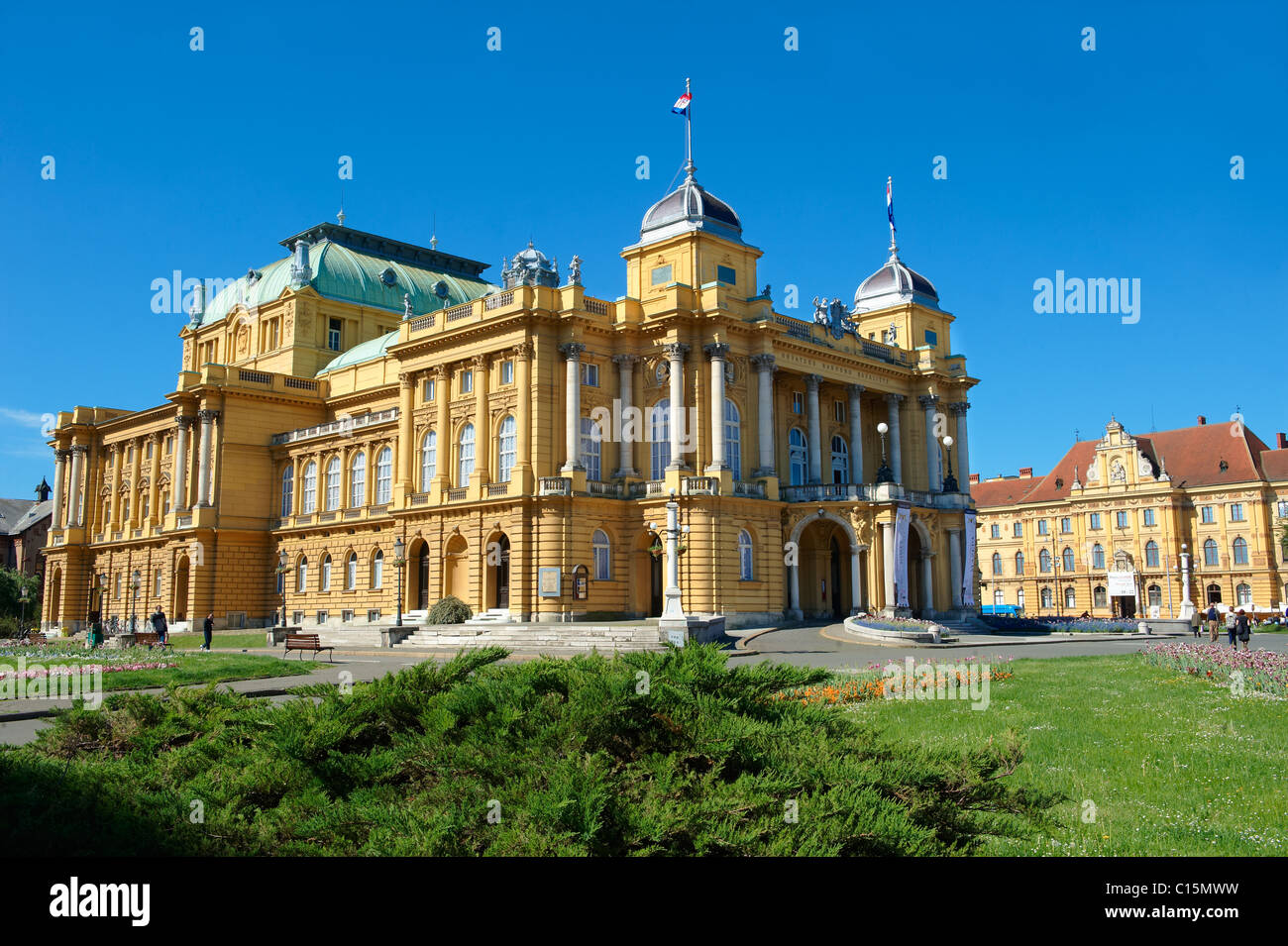 The Neo Baroque Croatian National Theatre, Marshal Tito Square , Zagreb, Croatia Stock Photo