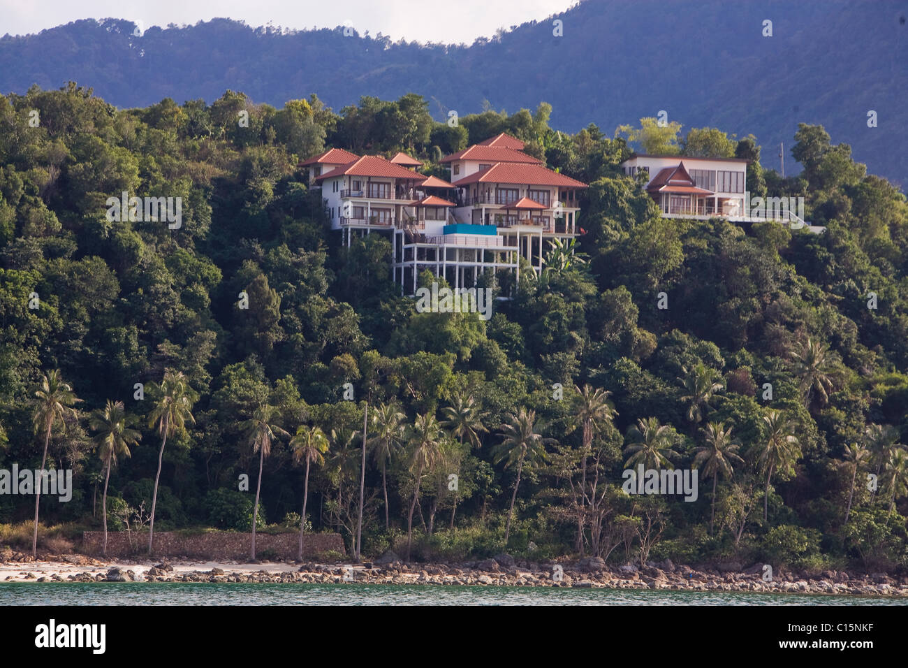David and Victoria Beckham's house (right) on the island Koh Samui. The couple bought the house in 2007 for about 4.5m Euro. Stock Photo