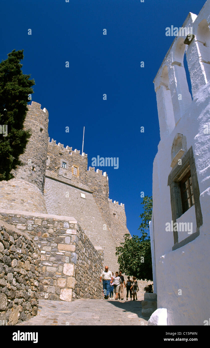 St. John's Cloister, Chora, Patmos, Dodekanes, Greece Stock Photo