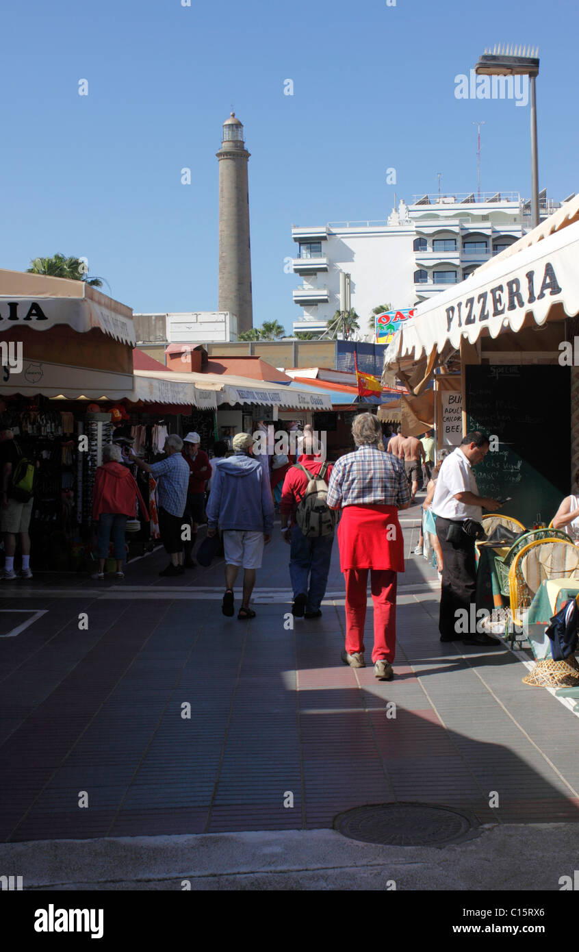THE SEAFRONT MARKET STREET AT MASPALOMAS ON THE ISLAND OF GRAN CANARIA