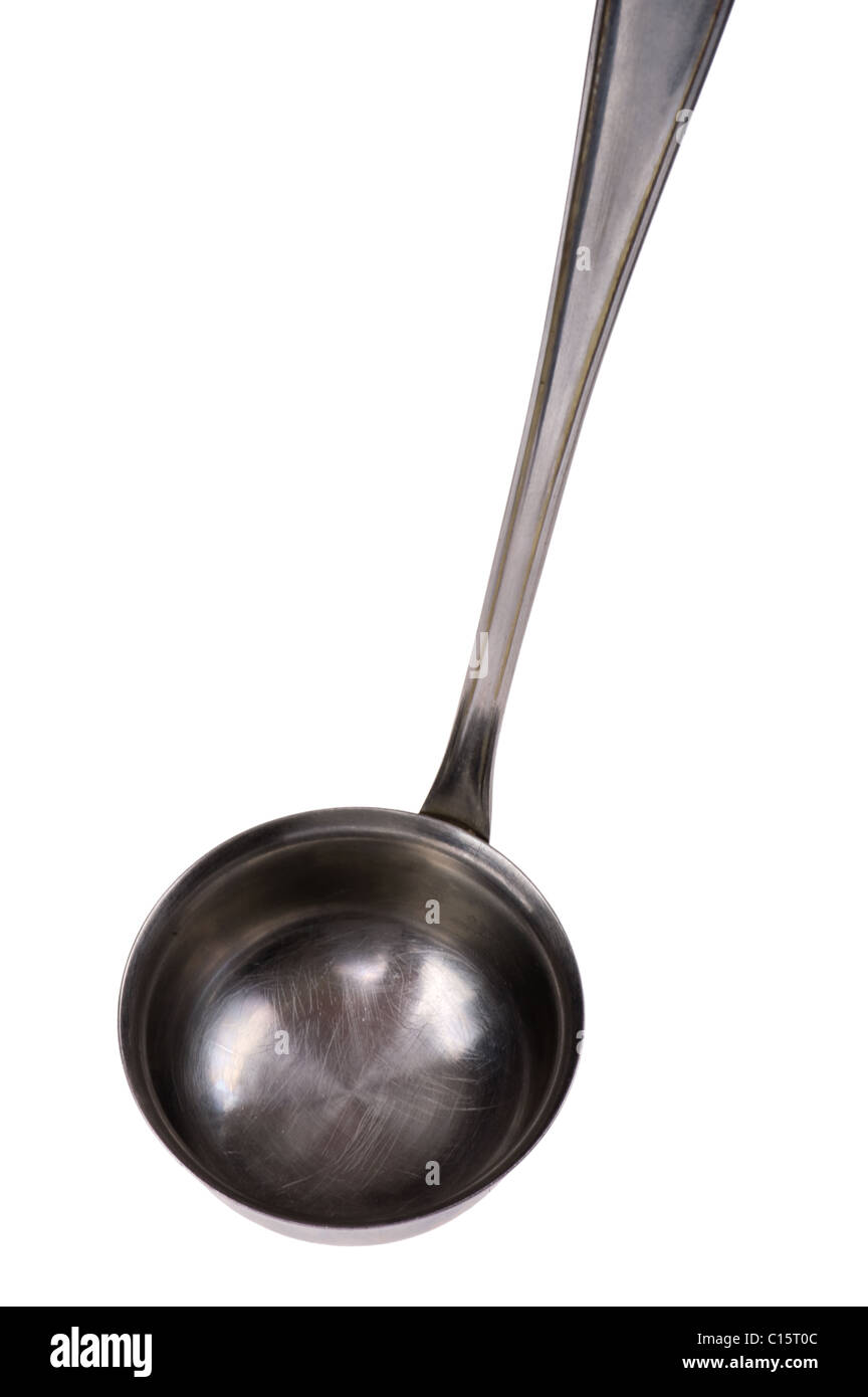 object on white - kitchen utensil ladle Stock Photo